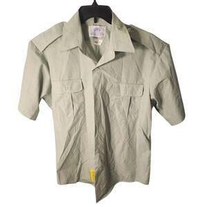 Garrison Collection By Davids Green Short Sleeve Button Up Shirt Size 17.5